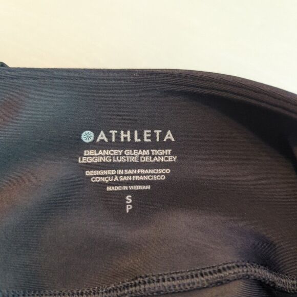 Athleta Delancey Gleam Moto Tight Pants Womens Small Black Stretch Zip Pockets - Picture 5 of 8